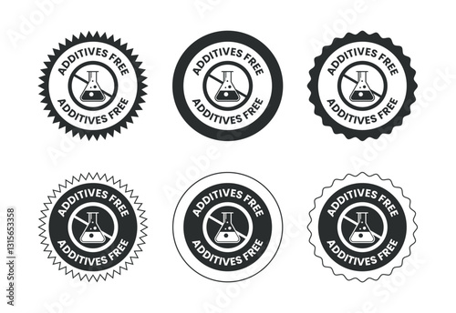 Additives free icon design illustration. No additives symbol for food packaging