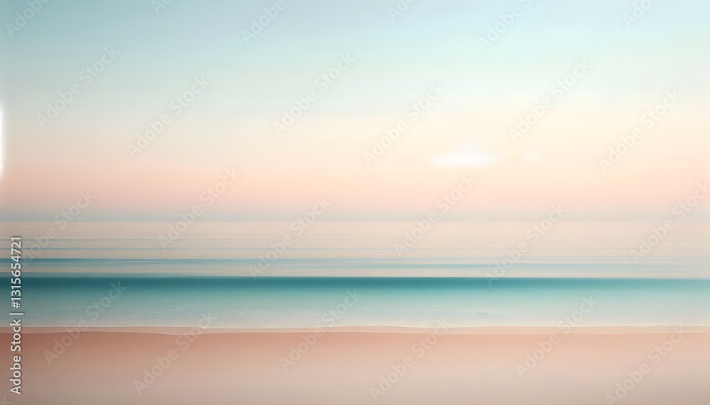 Calm seaside scene with soft gradient sky and minimalist aesthetic Calm seaside scene with soft gradient sky and minimalist aesthetic