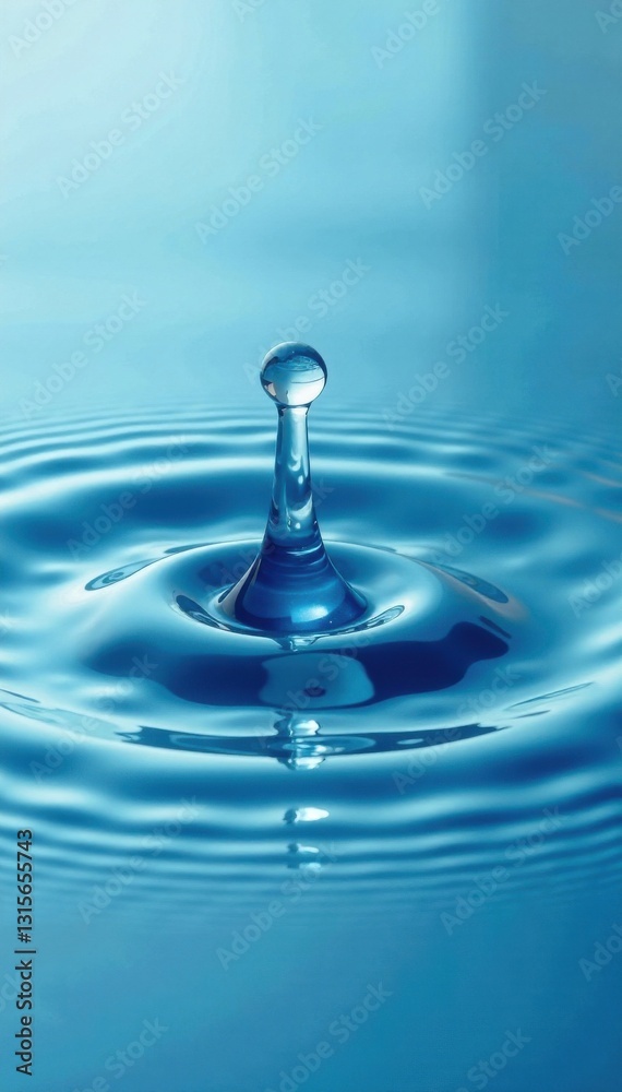 Crystal Clear Water Drop with Gentle Circular Waves, water, ripples, waves Crystal Clear Water Drop with Gentle Circular Waves, water, ripples, waves