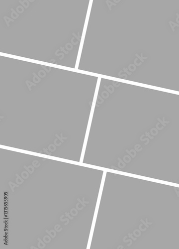 Photo collage frame icon. Collage grid manga, Empty page frame for comic book, photo collage, isolated on transparent background. Picture frame, digital photo wall template, vector illustration.