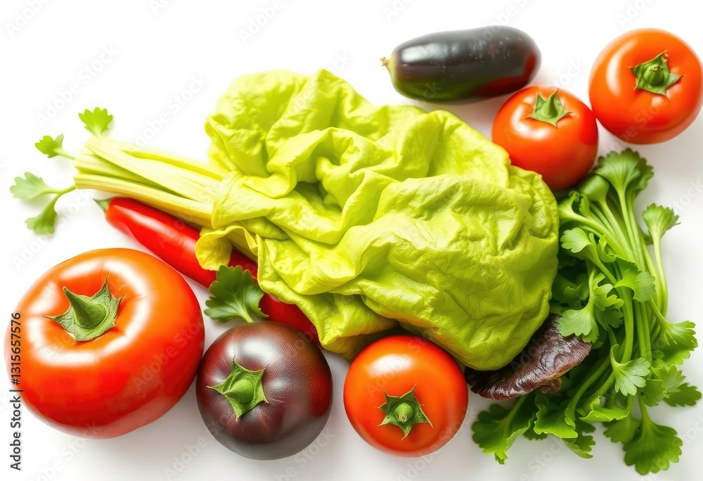 A vibrant, fresh vegetable isolated on a pure white background, purple, garden A vibrant, fresh vegetable isolated on a pure white background, purple, garden