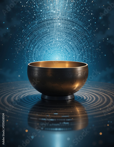 Sacred Vibrations – Stunning Tibetan Singing Bowl Illustrations for Meditation and Healing