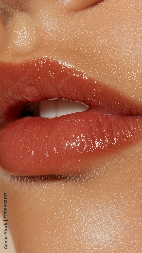 Fototapeta premium close-up of a woman’s face with combination skin, highlighting skin issues such as oiliness and flakiness.
