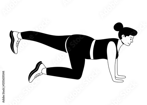 Fitness enthusiast performing a bodyweight exercise at home during the day