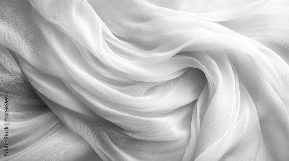 Obraz premium Flowing white fabric texture