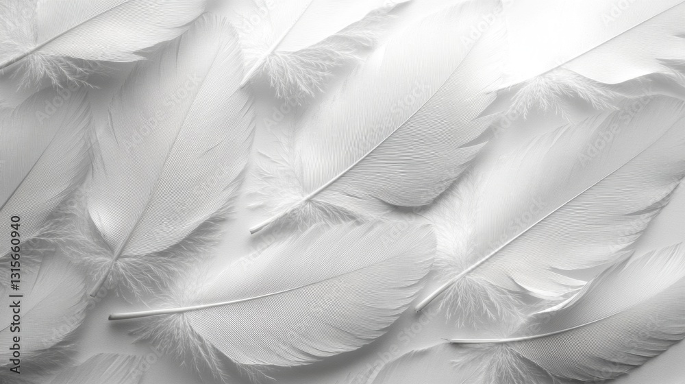 Fototapeta premium Creating a seamless pattern with tiny feather shapes in gray graphic design indoor aesthetic concept