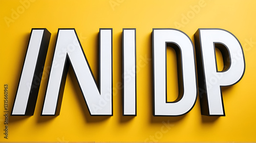 Black color in word inner on slot banner with yellow color background
