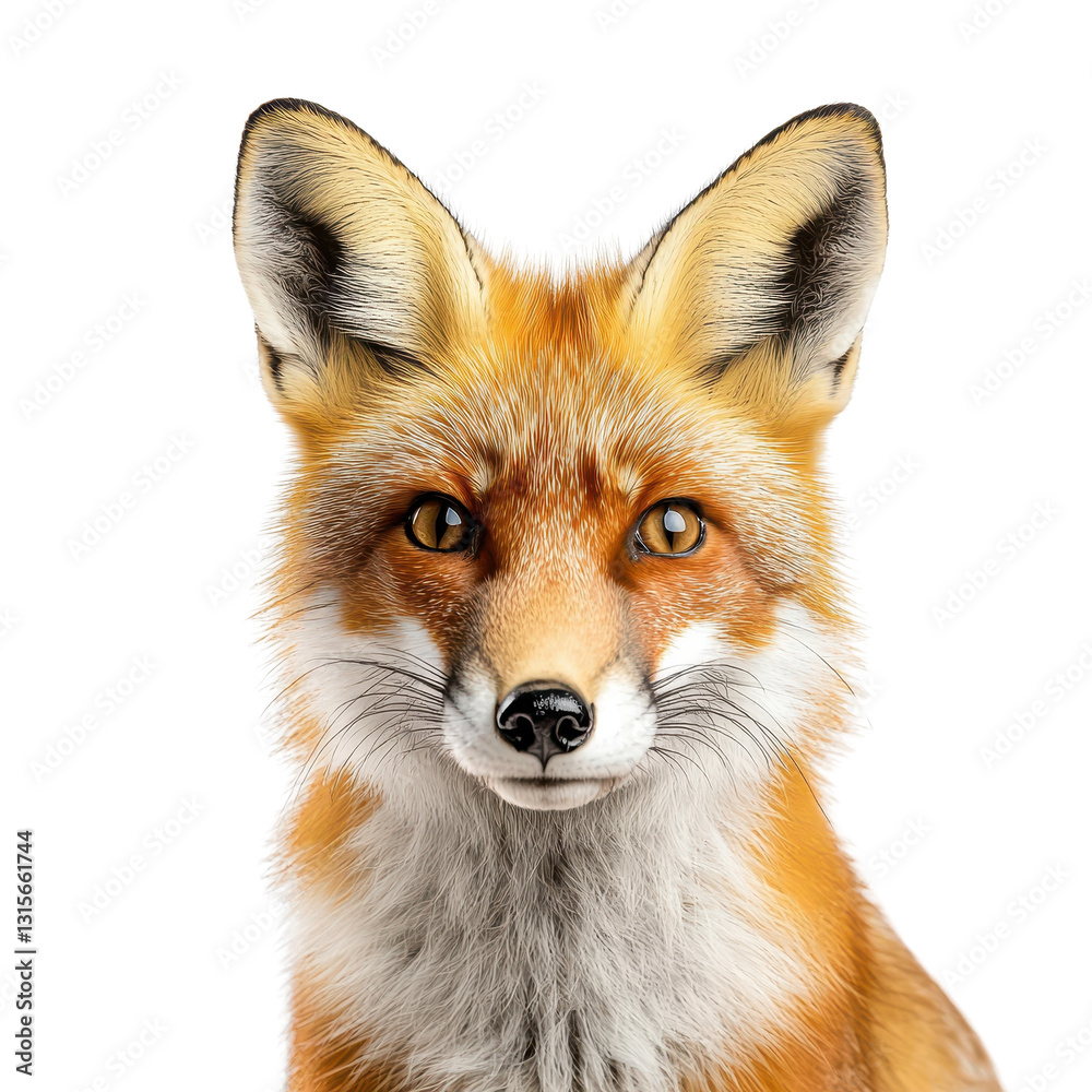 Realistic portrait of a fox with striking features Realistic portrait of a fox with striking features