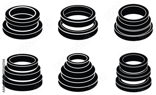 Stackable Rings silhouette vector
