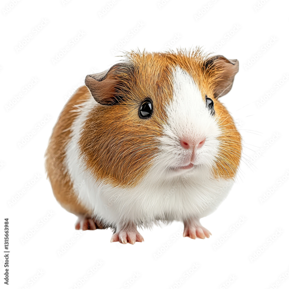 Adorable guinea pig with striking orange and white fur Adorable guinea pig with striking orange and white fur