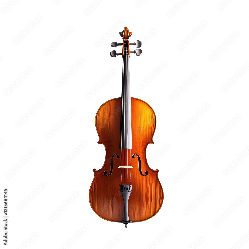 Fototapeta premium Elegant violin on a transparent background