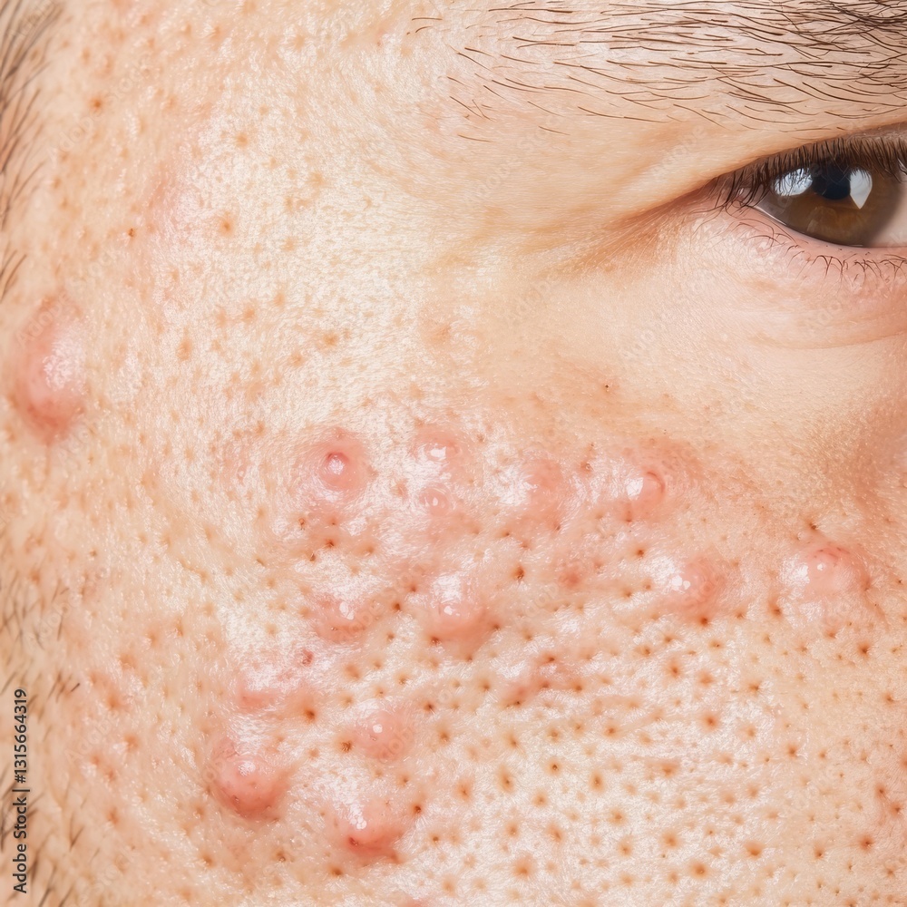 Fototapeta premium Skin with diseases, irritation, or other conditions.