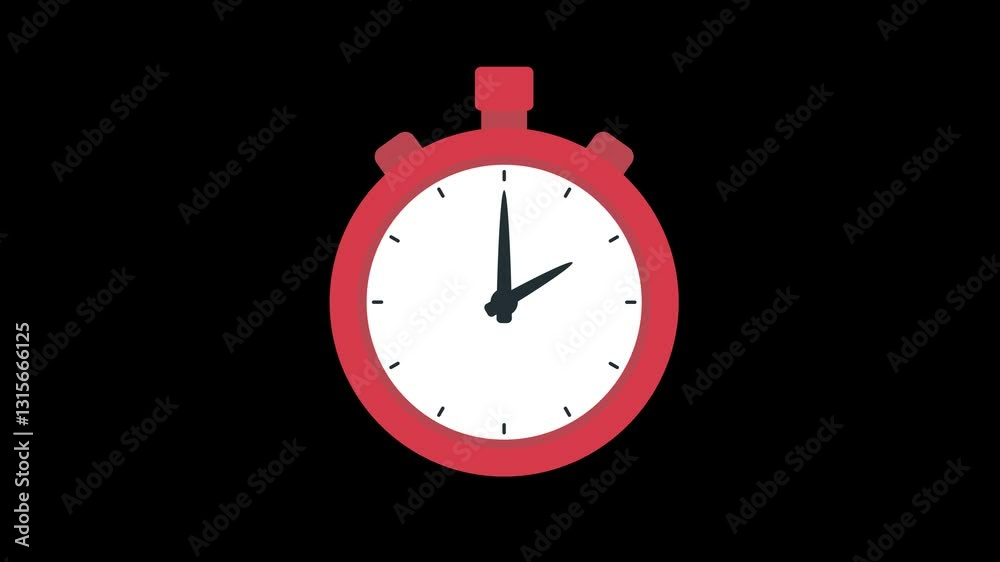 stop watch animation isolated on black background, concept of time running out, offer closed, emergency and urgency stop watch animation isolated on black background, concept of time running out, offer closed, emergency and urgency