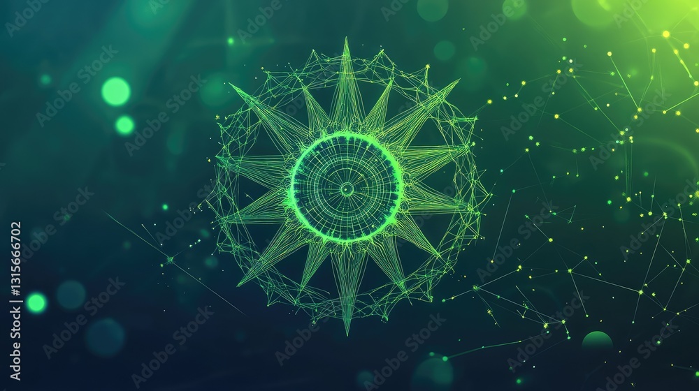 Obraz premium Abstract Green Starburst Design
