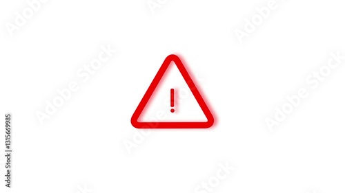Waning attention icon animation. Risk signal alert, danger road warning concept.