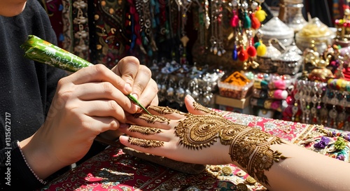 Beautiful henna tattoo artist applying intricate design on hand body girl brown woman hands style
