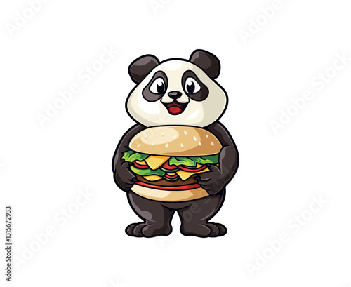 Panda Burger Food Mascot