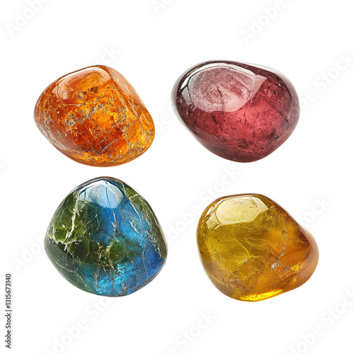 set of colorful gemstones