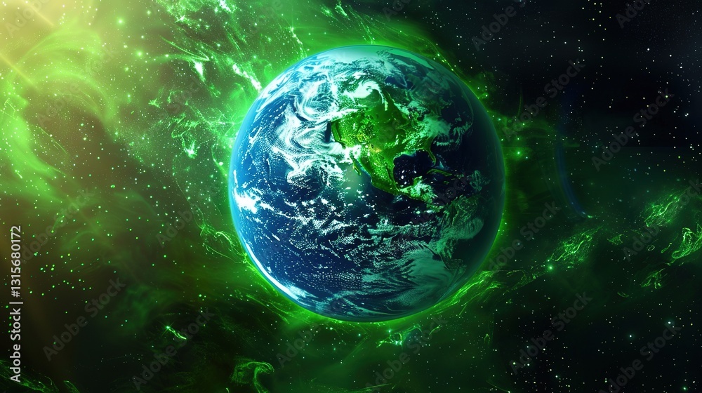 Obraz premium Future Background of Earth Day: Searching for the Light of Hope on the New Journey of Environmental Protection