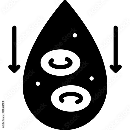 hemoglobin icon illustration design with solid