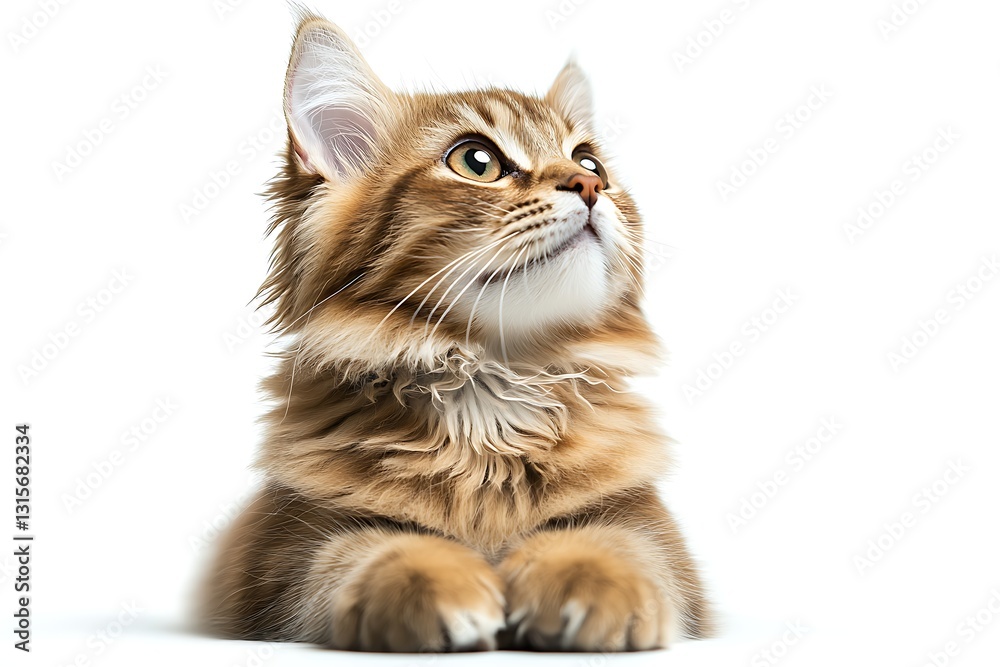 Obraz premium Curious Kitten for White Background.