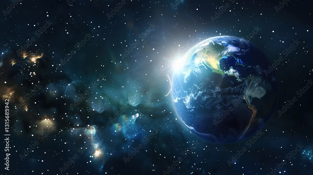 Naklejka premium Modern Background of Earth Day: The New Look of Environmental Protection Driven by Technology and Concepts