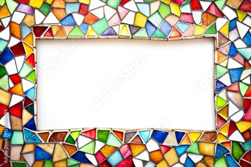 stain glass white border on white background. Christianity religion theme photo
