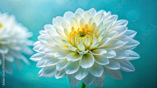 Wallpaper Mural Turquoise Background Flower Photography, White Yellow Bloom Portrait, Floral Macro Shot,  Beautiful Flower Image, Nature Photography Torontodigital.ca