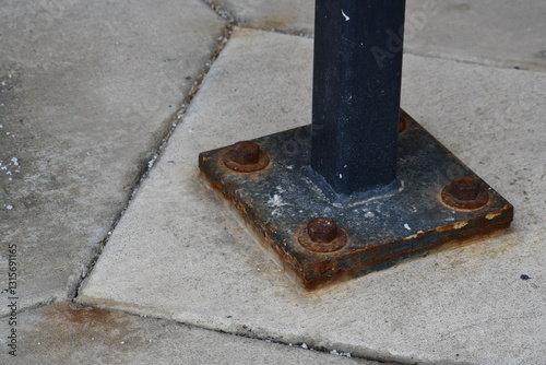 Steel baseplate lightly corroded. photo