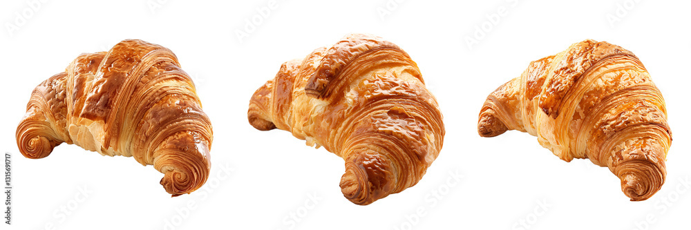 Set of croissant isolated on transparent background Set of croissant isolated on transparent background