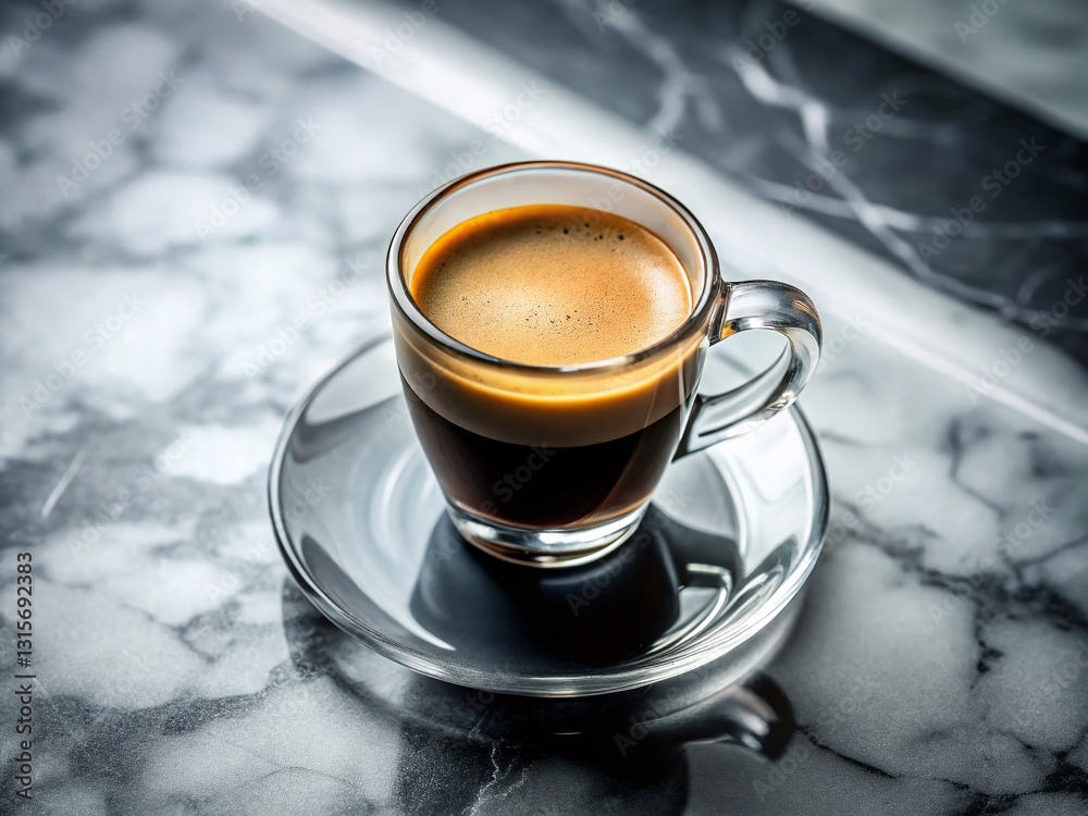Modern Espresso Mug Macro: Tilt-Shift Black & White Marble Photography Modern Espresso Mug Macro: Tilt-Shift Black & White Marble Photography