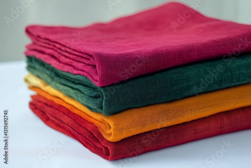 Vibrant Fabric Stack in Various Hues