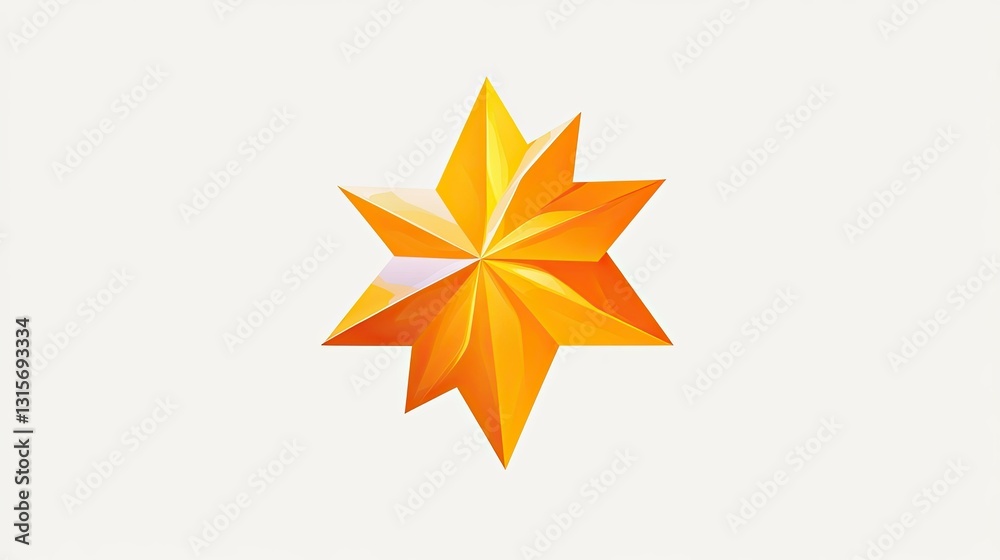 Obraz premium Geometric Orange Star Design
