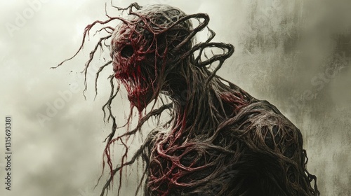 A nightmarish entity with flesh that resembles raw, flayed muscle, constantly shifting and healing