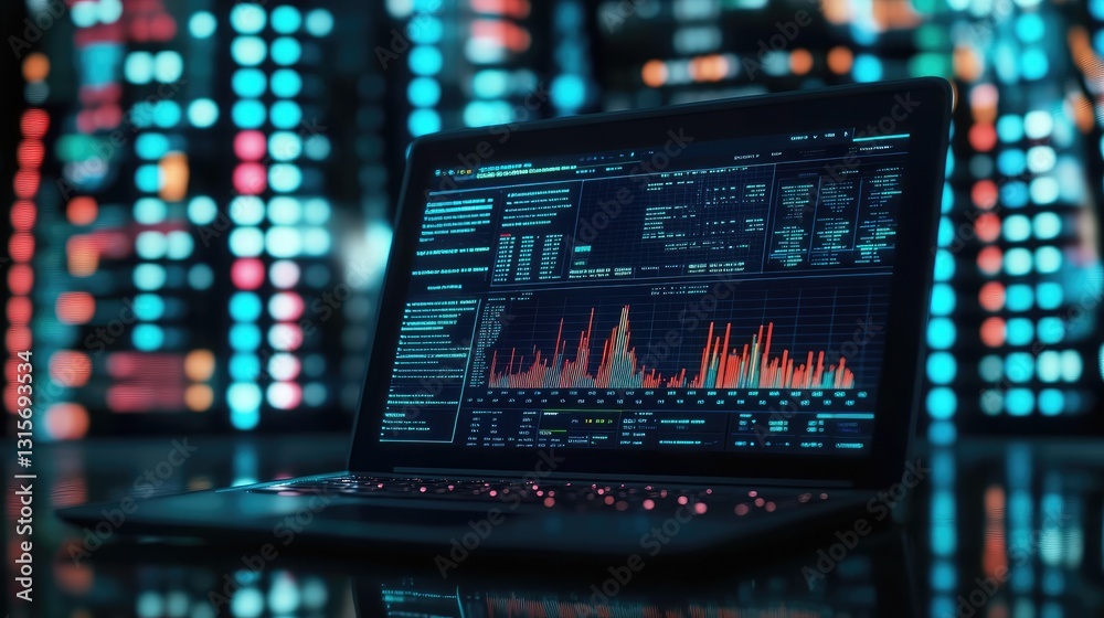 A close-up of a laptop showing risk analysis and management strategies, with financial charts surrounding it, representing business planning. A close-up of a laptop showing risk analysis and management strategies, with financial charts surrounding it, representing business planning.