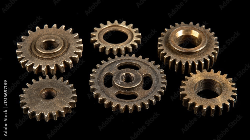 A group of different-sized cogwheels arranged in a circular pattern, working in unison to represent teamwork and efficiency. A group of different-sized cogwheels arranged in a circular pattern, working in unison to represent teamwork and efficiency.