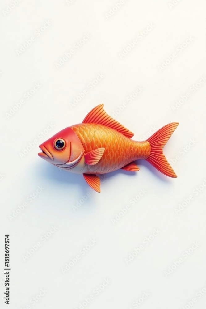 Fototapeta premium Simple fish icon on a white background, icon, flat icon, fish