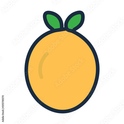 Lychee fruit flat icon for apps and websites. Vector illustration.