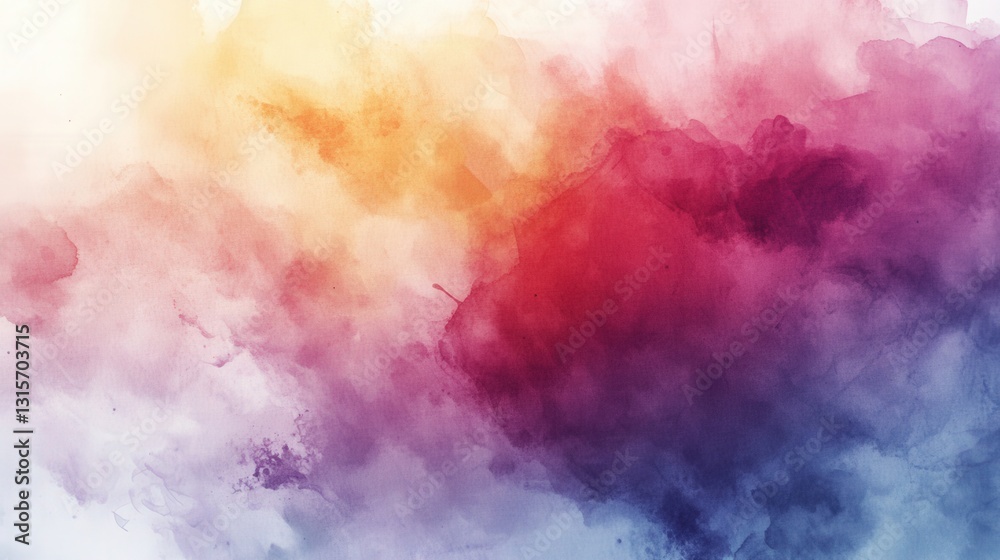 Obraz premium Digital watercolor painting with soft gradients, artistic expression