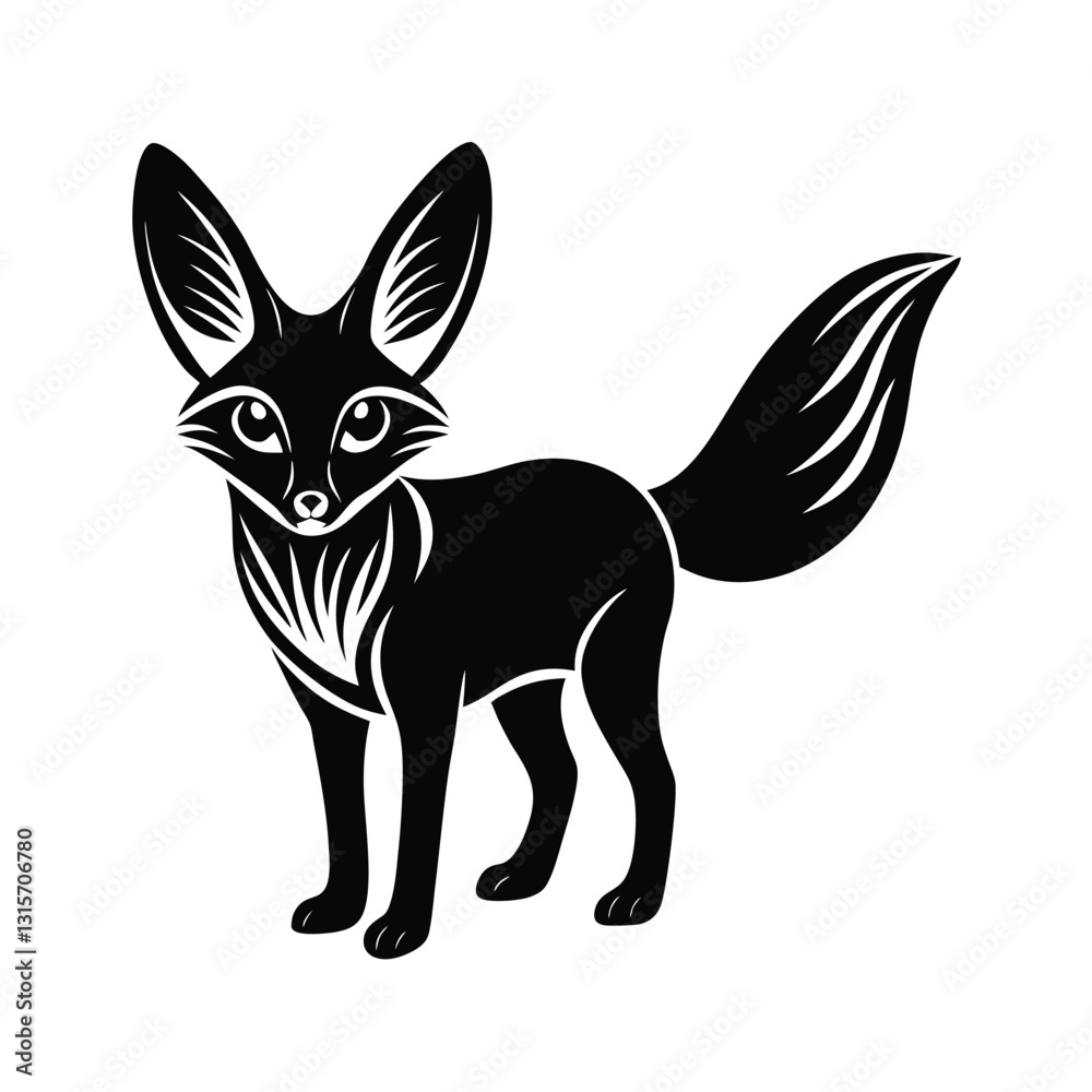 Obraz premium vector illustration of a fox