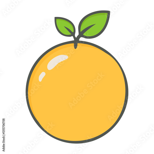  Orange fruit vector icon for web design isolated on white background