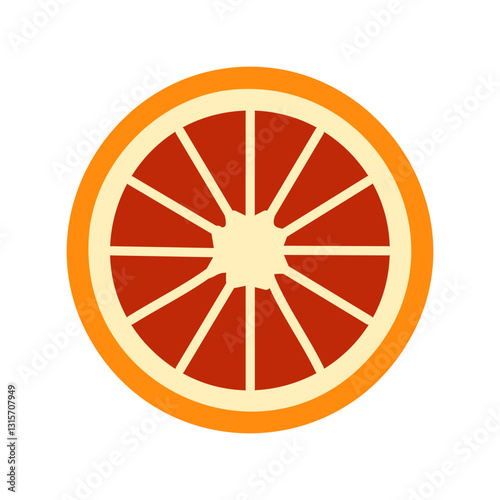 Red orange fruit flat icon isolated on white background for your web and mobile app design