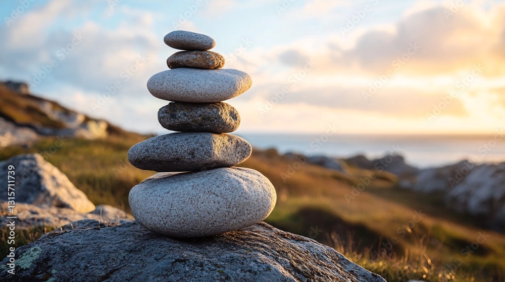 Artfully Arranged Rock Cairn Reflects Journey and Discovery Artfully Arranged Rock Cairn Reflects Journey and Discovery