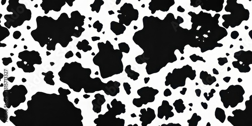 Abstract seamless black and white cowhide pattern background texture, rustic, pattern