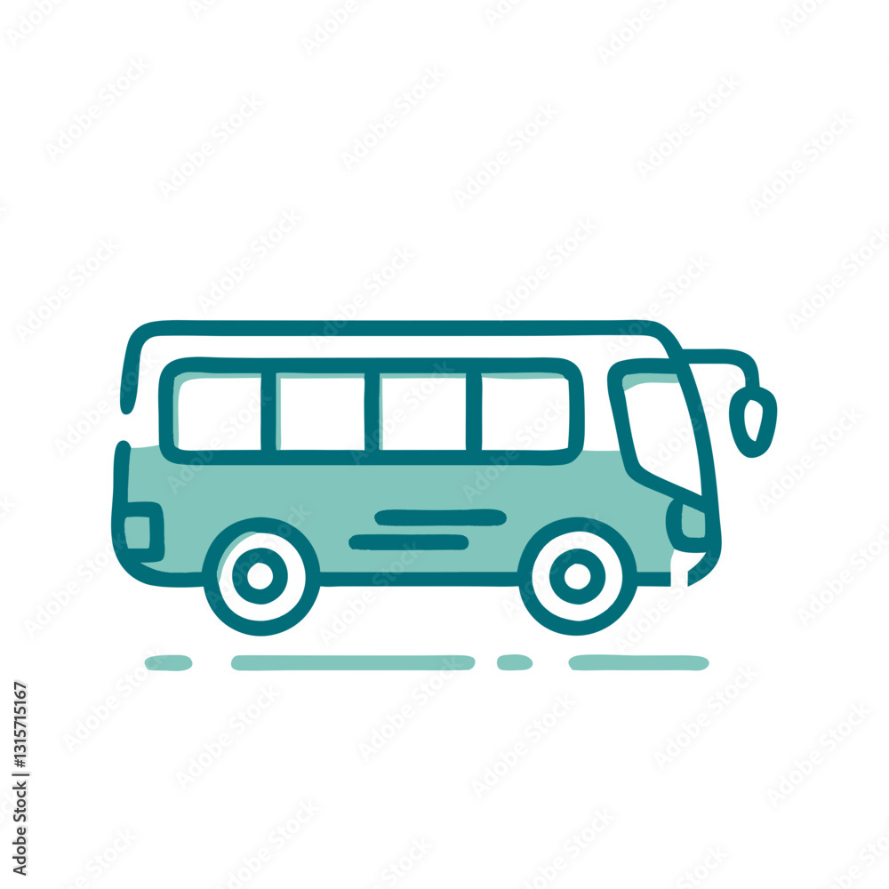 Vector bus icon with clean lines, modern minimalistic design, and transportation concept representation Vector bus icon with clean lines, modern minimalistic design, and transportation concept representation