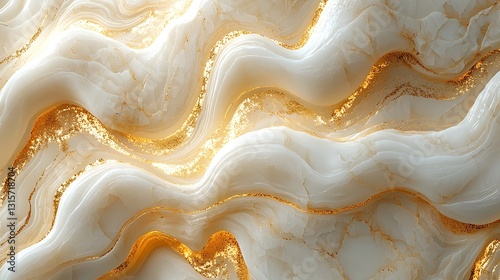 White gold marble texture waves background design