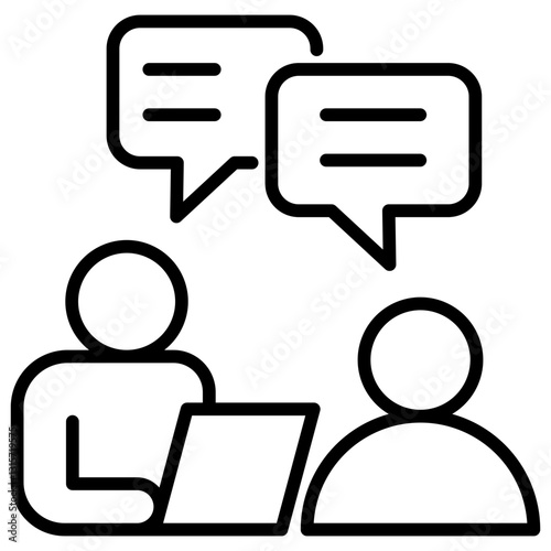 Interview Line Icon