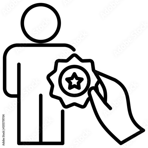 Employee Recognition Line Icon