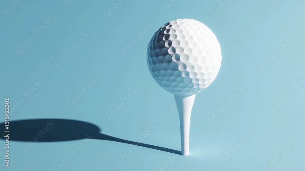 3D Isolated Golf Tee Icon with Detailed Shadows and Soft Background 3D Isolated Golf Tee Icon with Detailed Shadows and Soft Background
