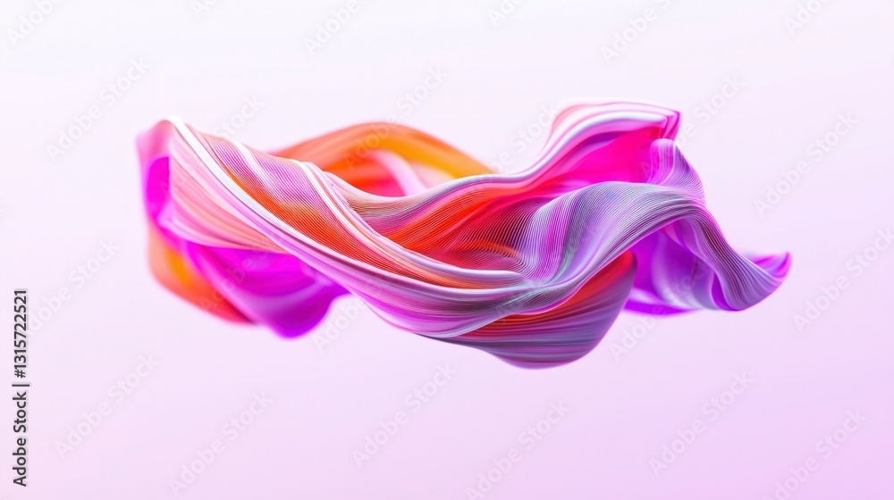 Abstract 3D Render  Vibrant  Fluid Shapes  Generative AI Art
